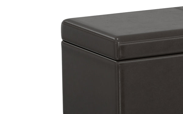 Simpli Home Extra Large Storage Ottoman In Vegan Leather