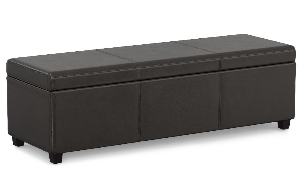 simpli home Extra Large Storage Ottoman in Vegan Leather