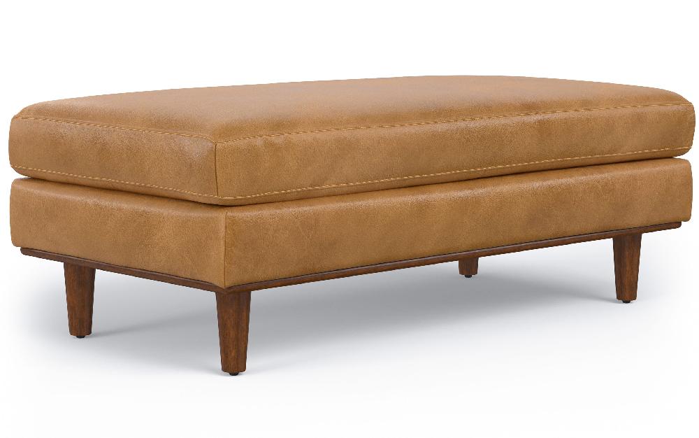 simpli home Large Rectangular Ottoman in Genuine Leather simpli home Large Rectangular Ottoman in Genuine Leather
