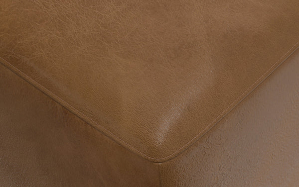 Simpli Home Left Sectional Sofa And Ottoman In Genuine Leather