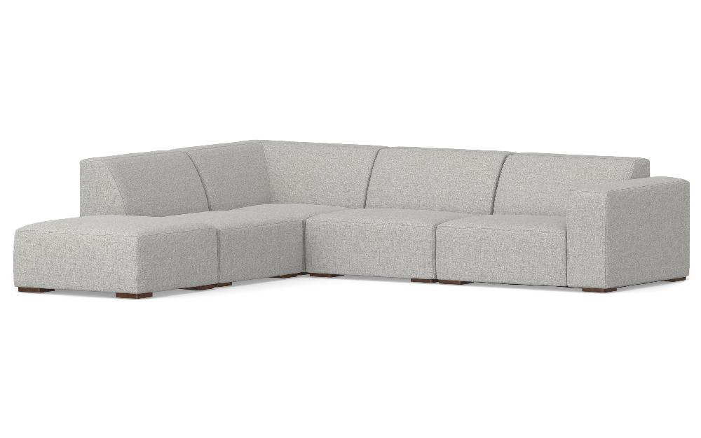 simpli home Left Sectional Sofa and Ottoman in Performance Fabric