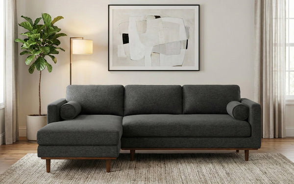 Simpli Home Left Sectional Sofa In Woven-Blend Fabric