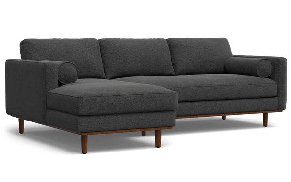 Simpli Home Left Sectional Sofa In Woven-Blend Fabric