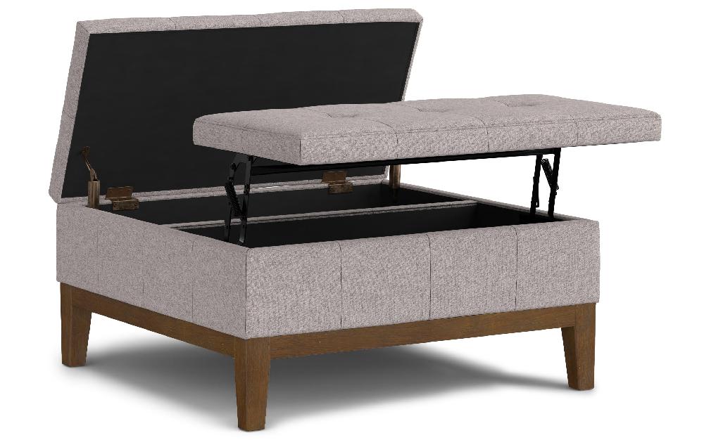 simpli home Lift Top Coffee Table Storage Ottoman In Linen
