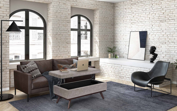 Simpli Home Lift Top Large Coffee Table Storage Ottoman