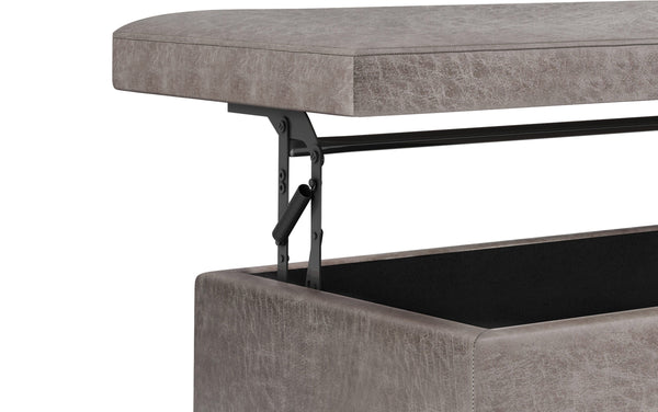 Simpli Home Lift Top Large Coffee Table Storage Ottoman