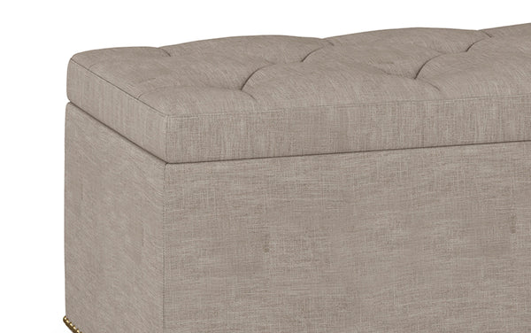 Simpli Home Lift Top Storage Ottoman In Linen Style Fabric