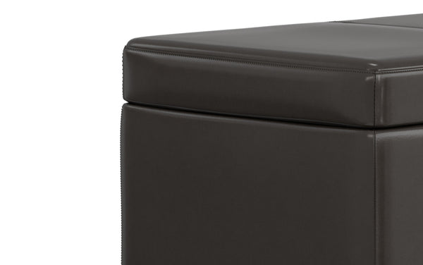 Simpli Home Lift Top Storage Ottoman In Vegan Leather