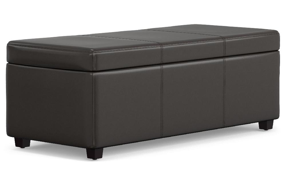 simpli home Lift Top Storage Ottoman in Vegan Leather
