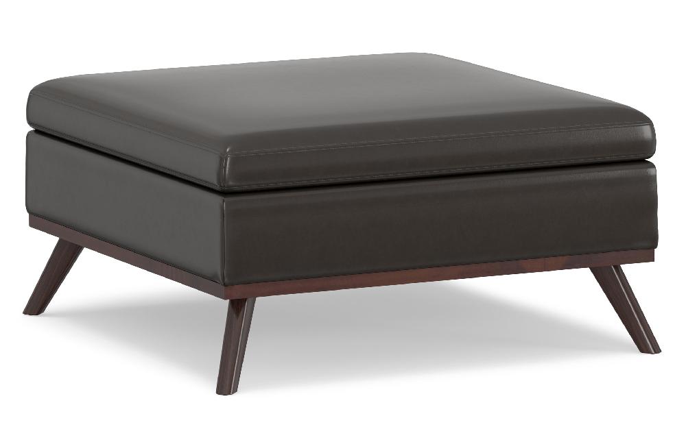simpli home Medium Square Table Ottoman in Vegan Leather