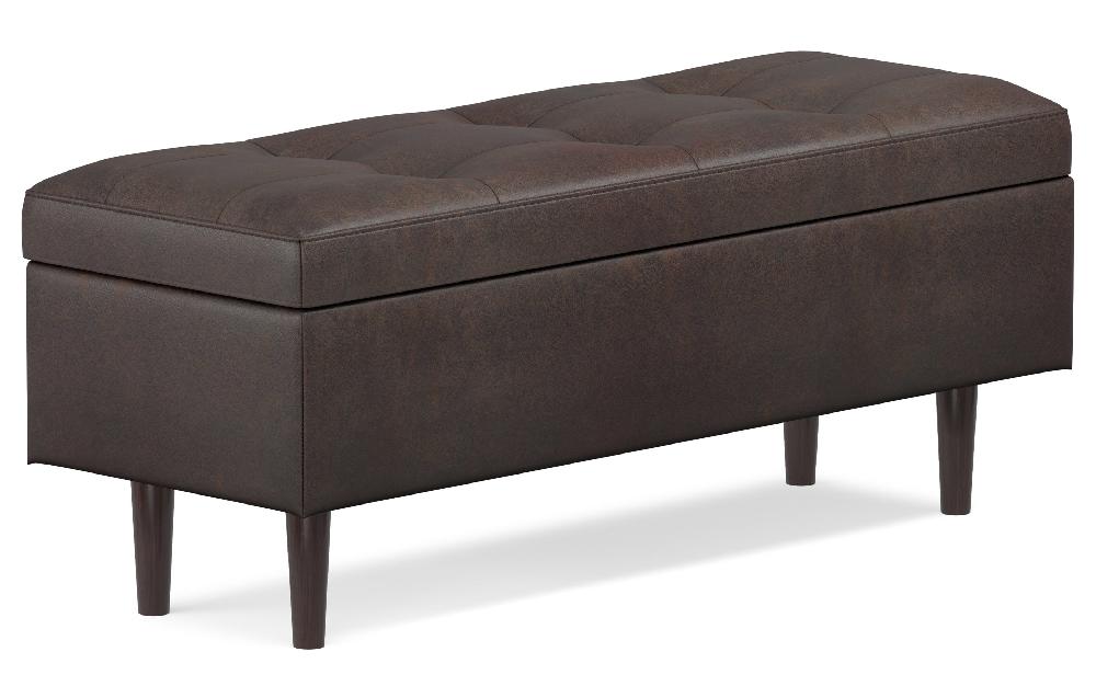 simpli home Mid Century Rectangular Storage Ottoman