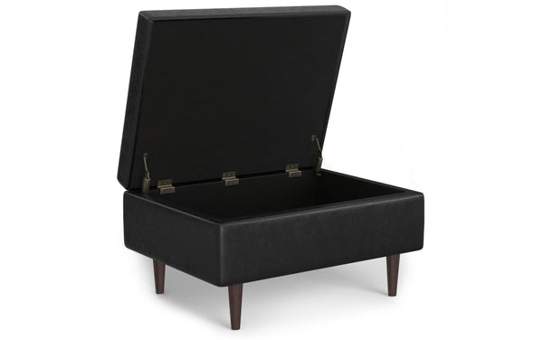 Simpli Home Mid Century Small Coffee Table Storage Ottoman