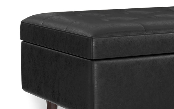 Simpli Home Mid Century Small Coffee Table Storage Ottoman