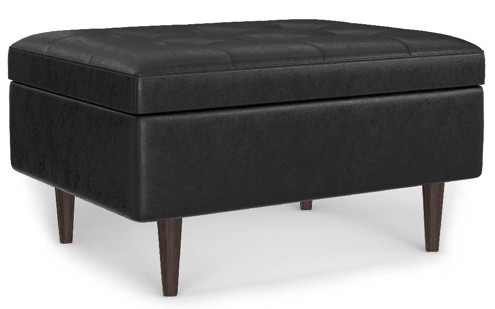 simpli home Mid Century Small Coffee Table Storage Ottoman