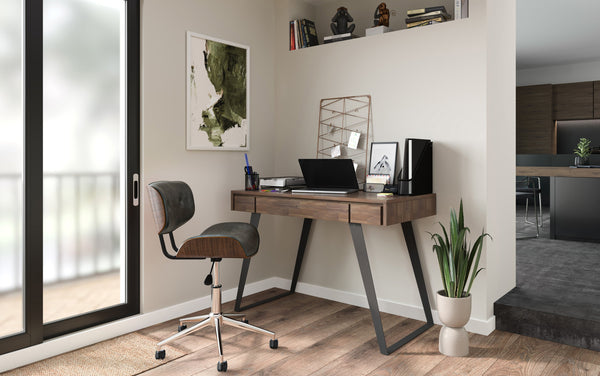 Simpli Home Office Chair In Distressed Vegan Leather