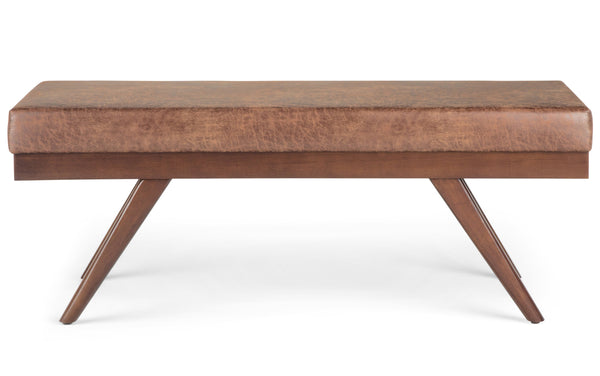 Simpli Home Ottoman Bench In Distressed Umber Brown