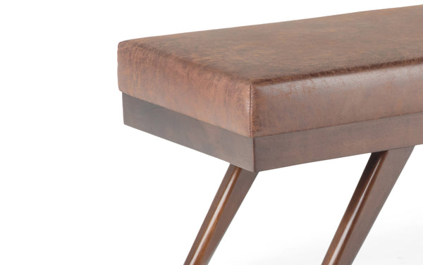 Simpli Home Ottoman Bench In Distressed Umber Brown