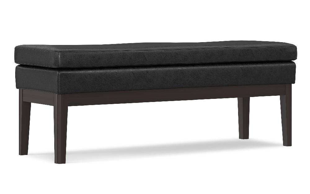 simpli home Ottoman Bench in Distressed Vegan Leather
