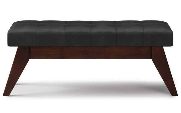 Simpli Home Ottoman Bench In Distressed Vegan Leather
