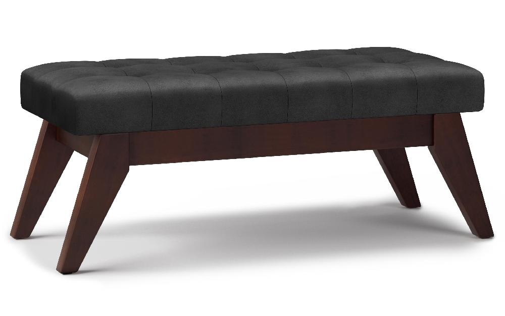 simpli home Ottoman Bench in Distressed Vegan Leather