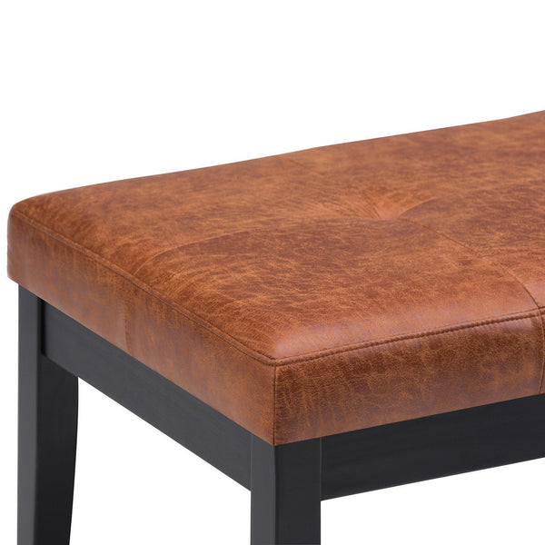 Simpli Home Ottoman Bench In Distressed Vegan Leather