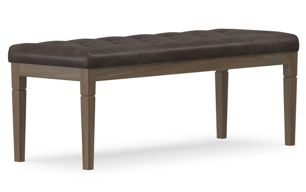Simpli Home Ottoman Bench In Distressed Vegan Leather