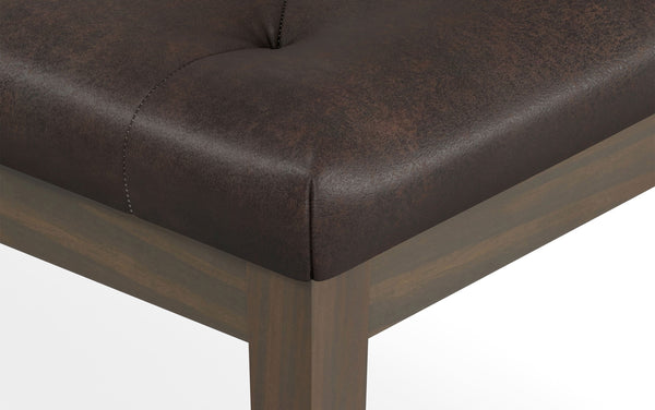Simpli Home Ottoman Bench In Distressed Vegan Leather