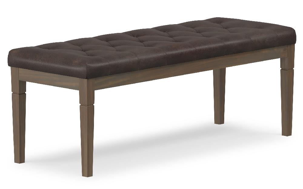 simpli home Ottoman Bench in Distressed Vegan Leather