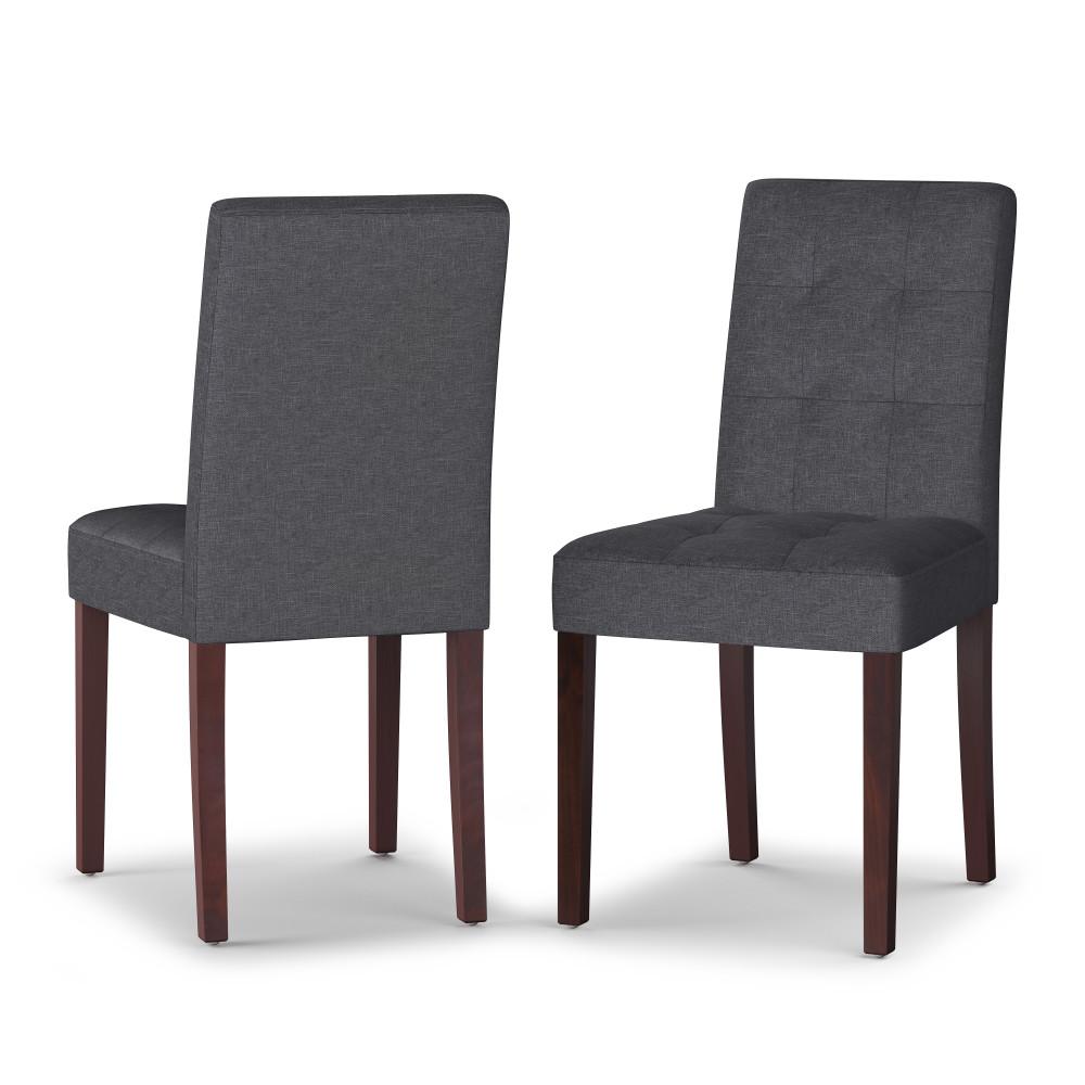 simpli home Parson Dining Chair (Set of 2) in Linen Style Fabric