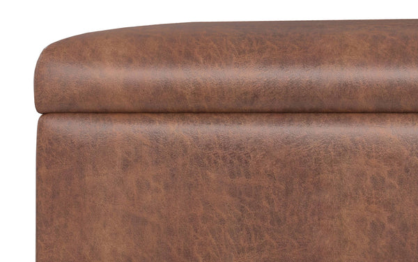 Simpli Home Rectangular Storage Ottoman In Vegan Leather