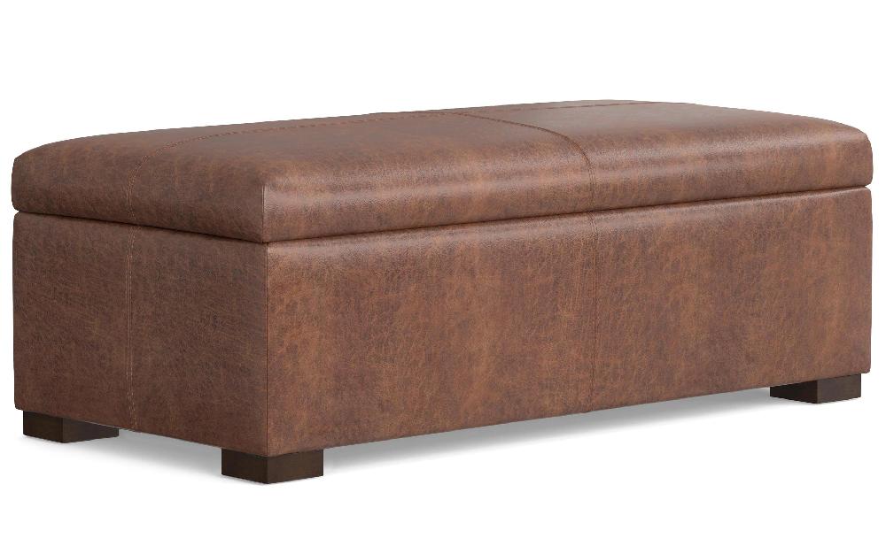 simpli home Rectangular Storage Ottoman in Vegan Leather simpli home Rectangular Storage Ottoman in Vegan Leather