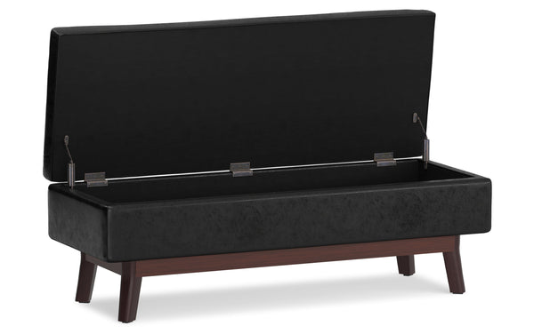Simpli Home Rectangular Table Ottoman In Distressed Black