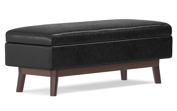Simpli Home Rectangular Table Ottoman In Distressed Black