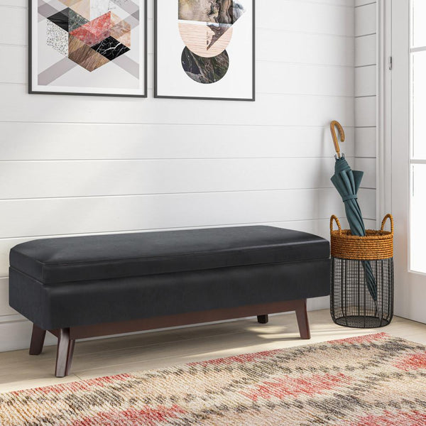 Simpli Home Rectangular Table Ottoman In Vegan Leather