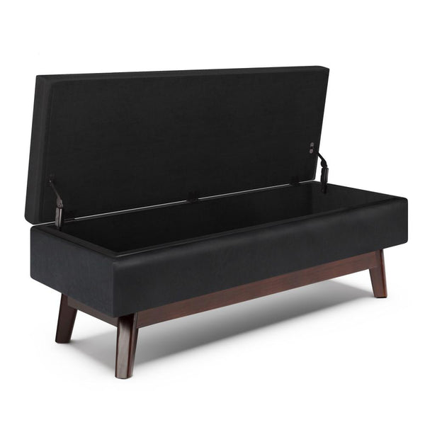 Simpli Home Rectangular Table Ottoman In Vegan Leather