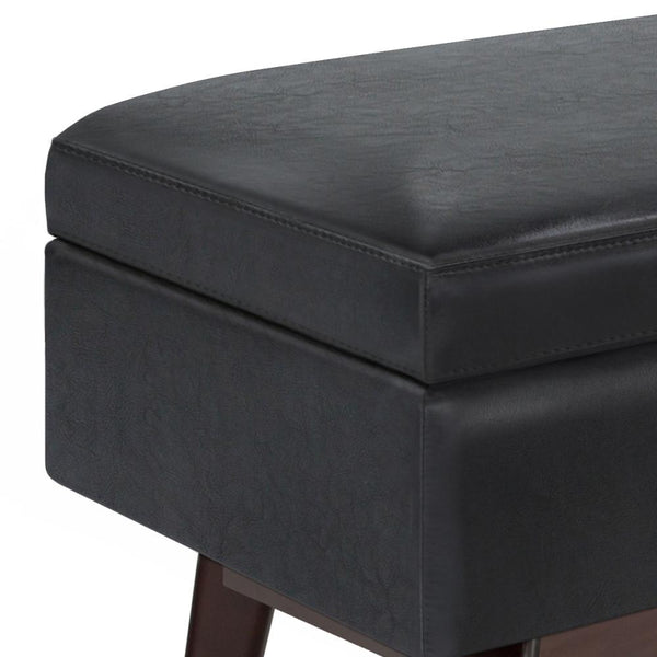 Simpli Home Rectangular Table Ottoman In Vegan Leather