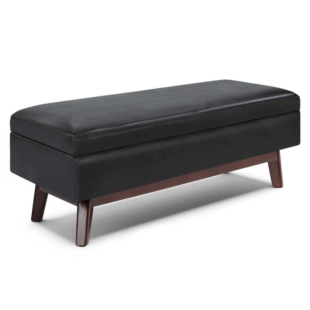 simpli home Rectangular Table Ottoman in Vegan Leather