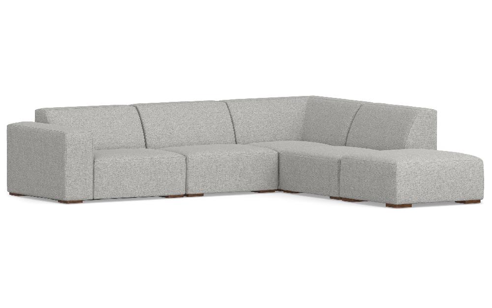 simpli home Right Sectional Sofa and Ottoman in Performance Fabric