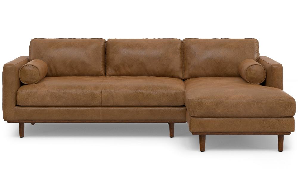 simpli home Right Sectional Sofa in Genuine Leather