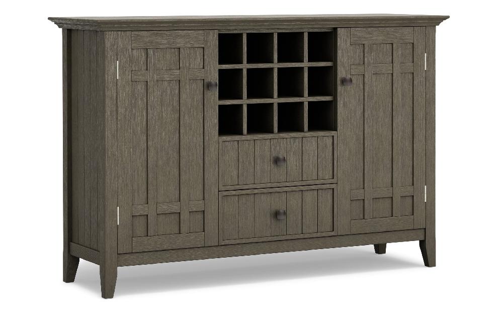 simpli home Sideboard Buffet and Wine Rack in Farmhouse Grey