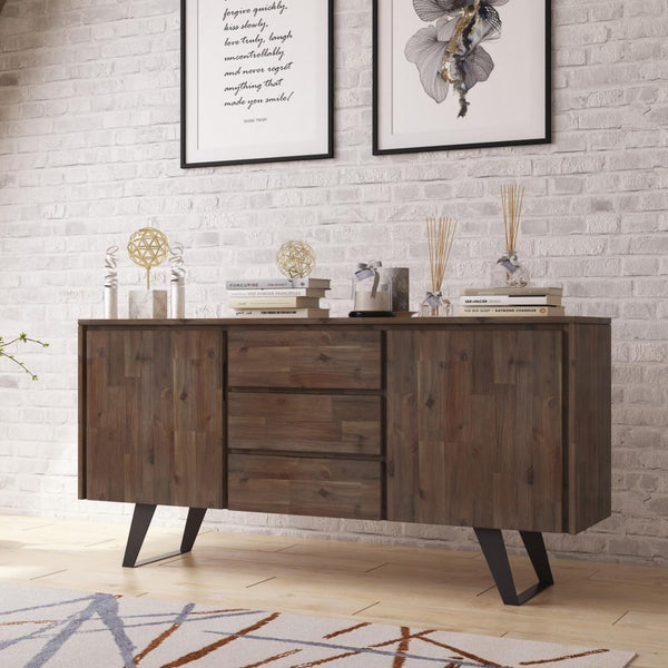 Simpli Home Sideboard Buffet In Rustic Natural Aged Brown