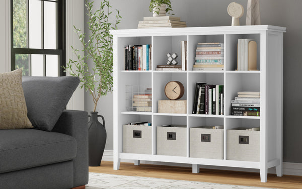 Simpli Home 12 Cube Bookcase In White