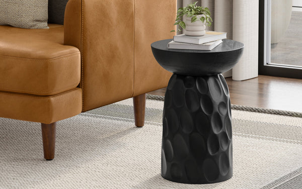 Simpli Home 13 Inch V-Chisel Accent Table