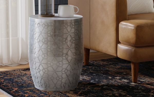 Simpli Home 15 Inch Geometric Pattern Accent Table