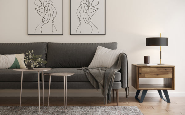 Simpli Home 2 Pc Metal Nesting Table