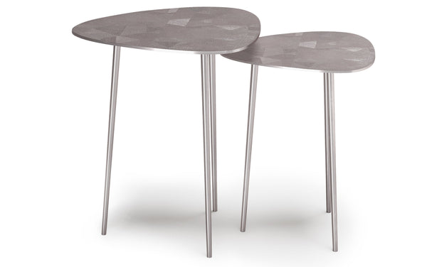 Simpli Home 2 Pc Metal Nesting Table