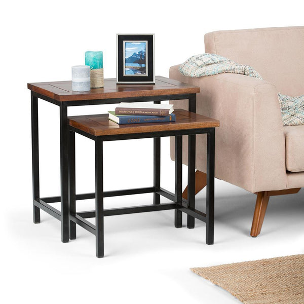 Simpli Home 2 Pc Nesting Side Table In Mango