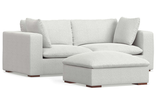 Simpli Home 2 Seater Sofa And Ottoman