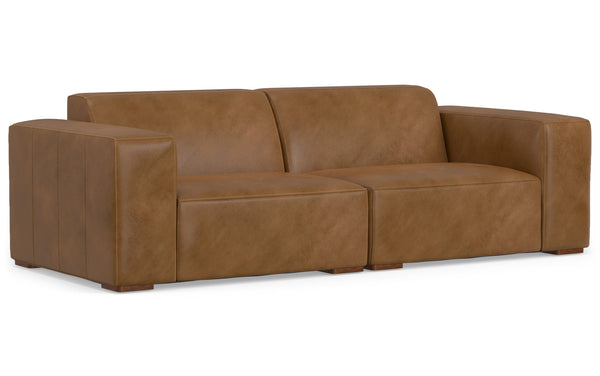 Simpli Home 2 Seater Sofa In Genuine Leather