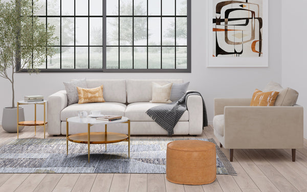 Simpli Home 20 Inch Round Pouf